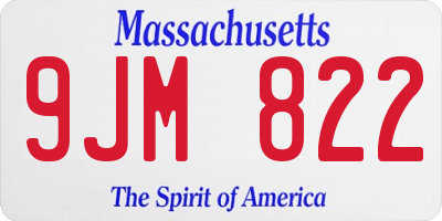 MA license plate 9JM822