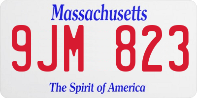 MA license plate 9JM823