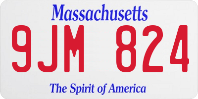 MA license plate 9JM824