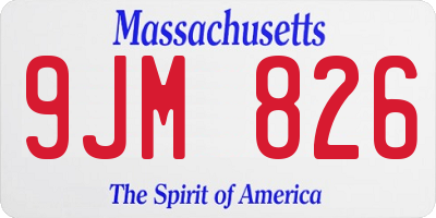 MA license plate 9JM826