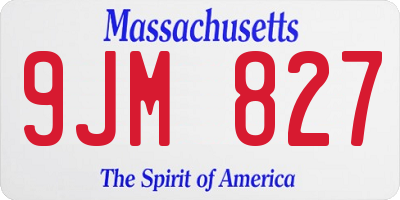 MA license plate 9JM827
