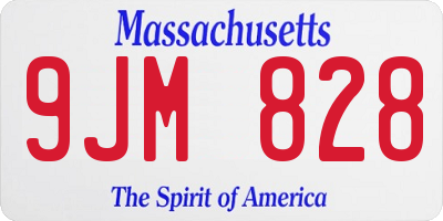 MA license plate 9JM828