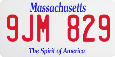 MA license plate 9JM829