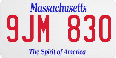 MA license plate 9JM830