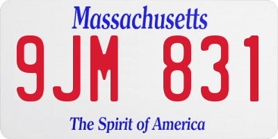 MA license plate 9JM831