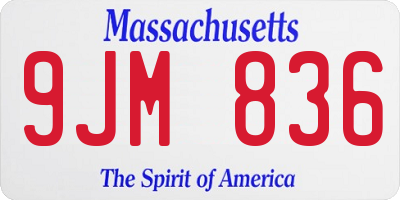 MA license plate 9JM836