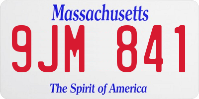 MA license plate 9JM841