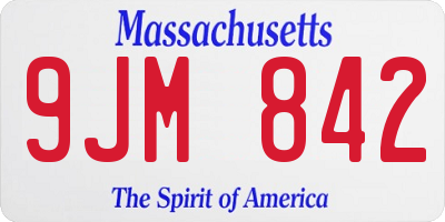 MA license plate 9JM842