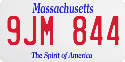MA license plate 9JM844