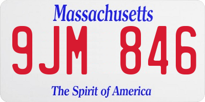 MA license plate 9JM846