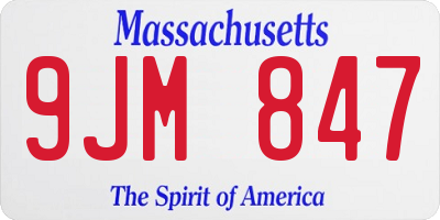 MA license plate 9JM847