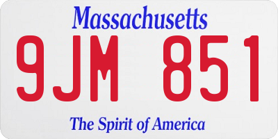 MA license plate 9JM851