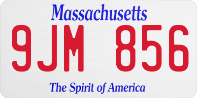 MA license plate 9JM856
