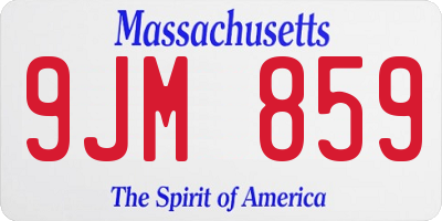 MA license plate 9JM859