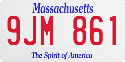 MA license plate 9JM861
