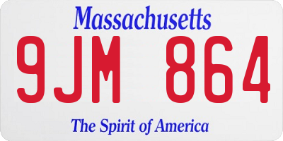 MA license plate 9JM864