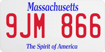 MA license plate 9JM866