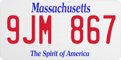 MA license plate 9JM867