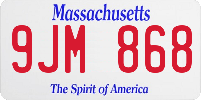 MA license plate 9JM868