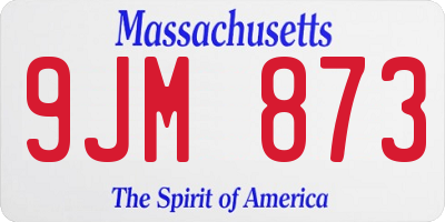 MA license plate 9JM873