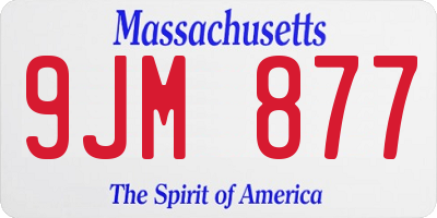 MA license plate 9JM877
