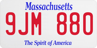 MA license plate 9JM880