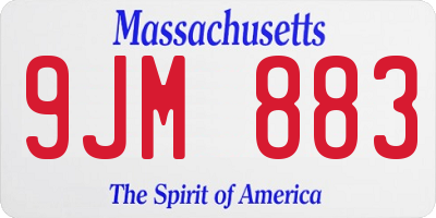 MA license plate 9JM883