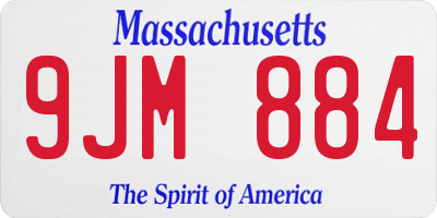 MA license plate 9JM884