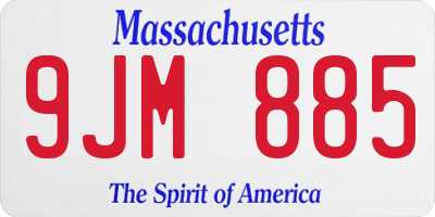 MA license plate 9JM885