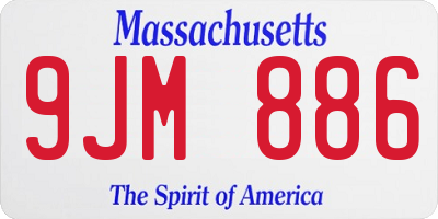 MA license plate 9JM886
