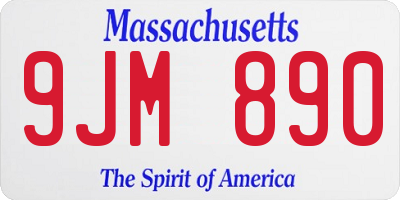 MA license plate 9JM890