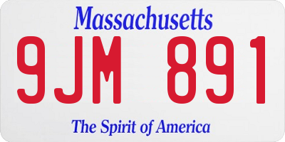 MA license plate 9JM891