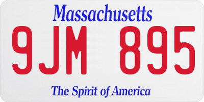 MA license plate 9JM895