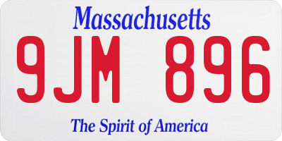 MA license plate 9JM896