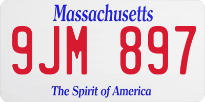 MA license plate 9JM897