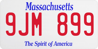 MA license plate 9JM899