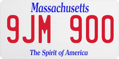 MA license plate 9JM900