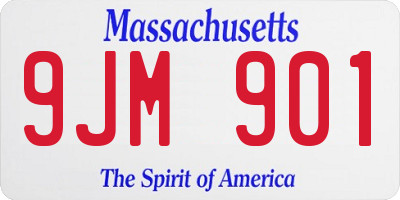MA license plate 9JM901