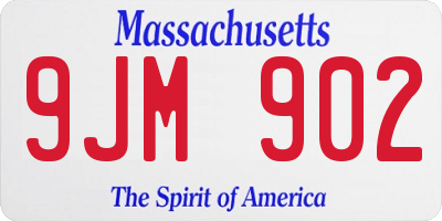 MA license plate 9JM902