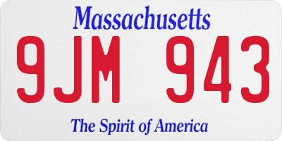 MA license plate 9JM943