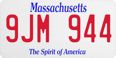 MA license plate 9JM944