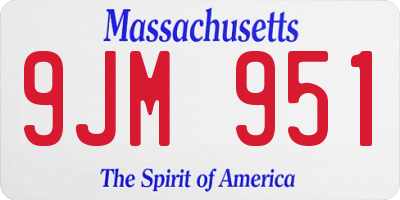 MA license plate 9JM951