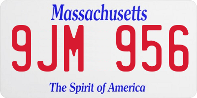 MA license plate 9JM956