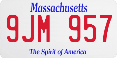 MA license plate 9JM957