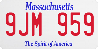 MA license plate 9JM959