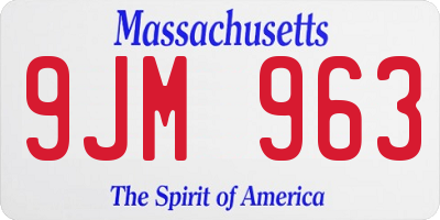 MA license plate 9JM963