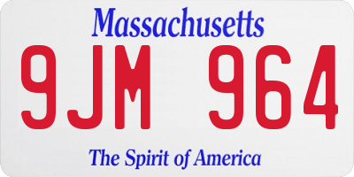 MA license plate 9JM964