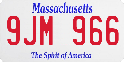 MA license plate 9JM966