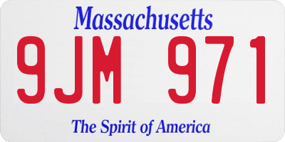 MA license plate 9JM971