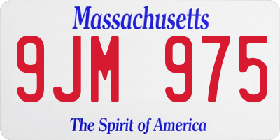 MA license plate 9JM975